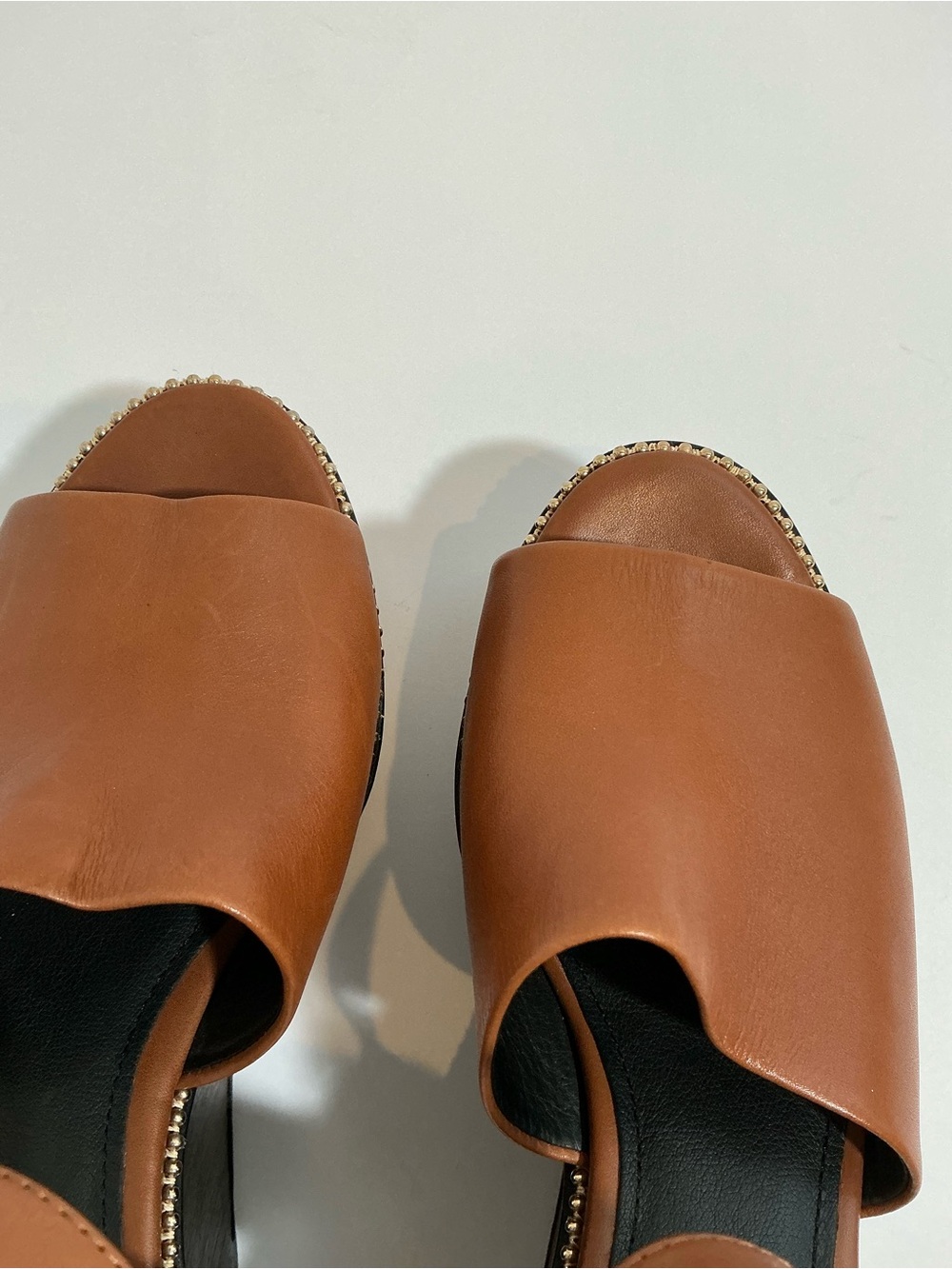 COACH Tan Leather Open-Toe Ankle-Strap Sandals - Picture 5 of 5
